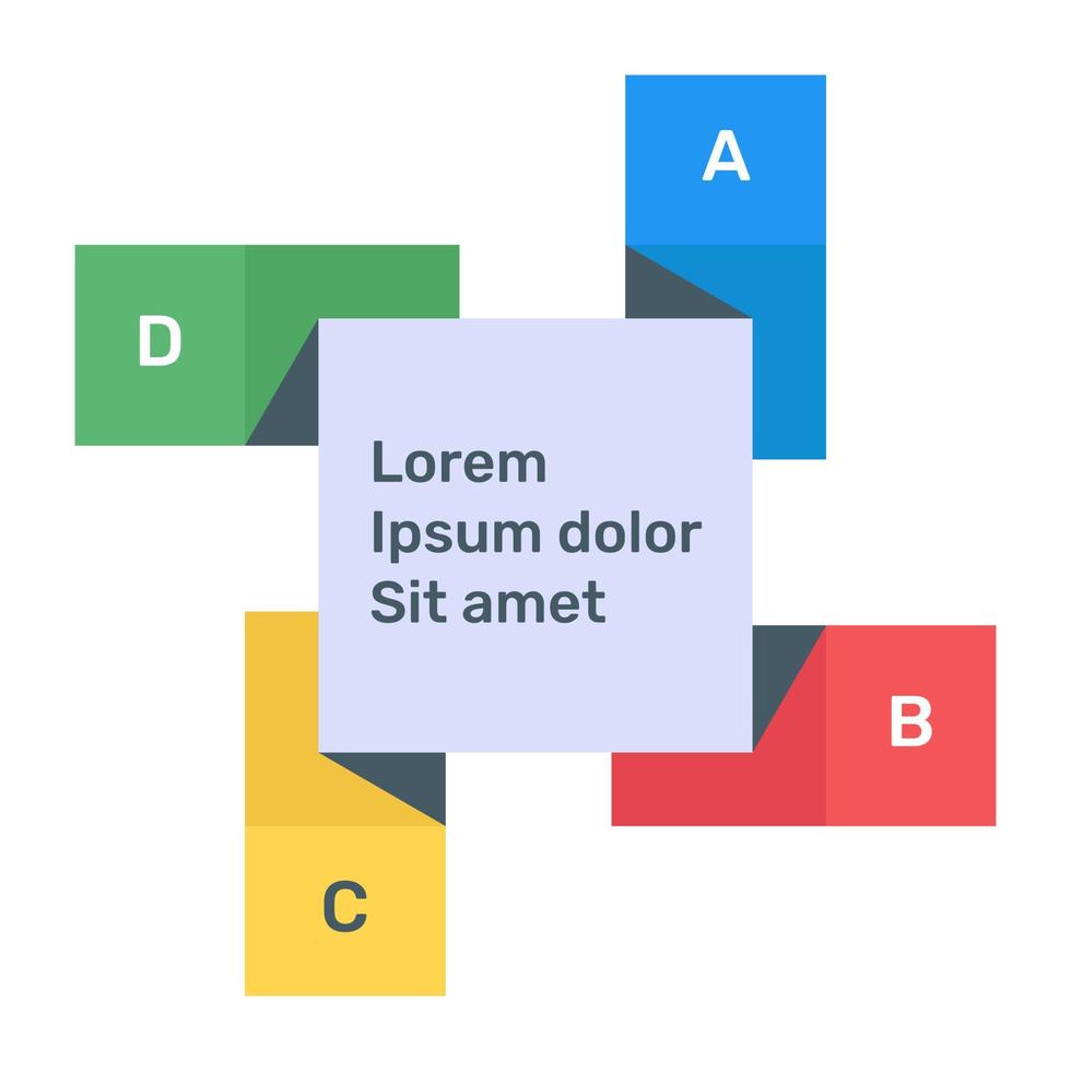 Quadrate Infografik-Vorlagensymbol im flachen Premium-Vektor vektor