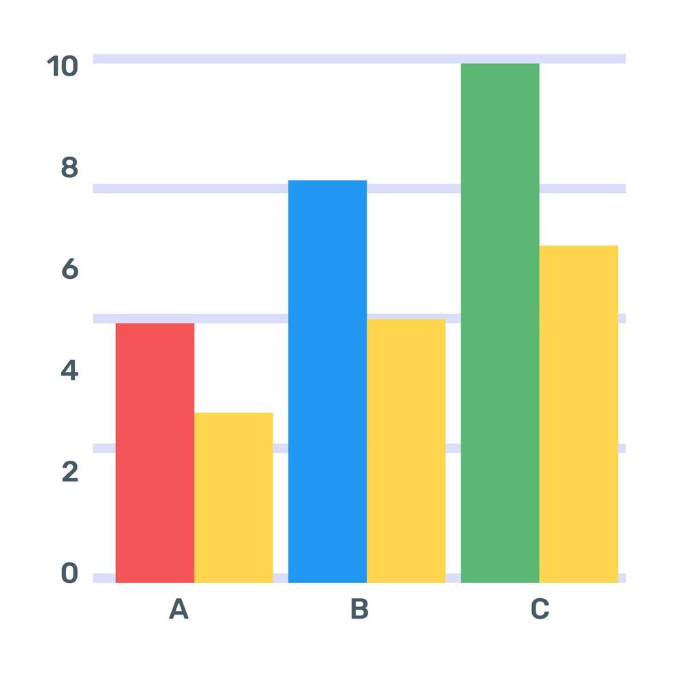 ein flaches editierbares Symbol der Pareto-Analyse vektor