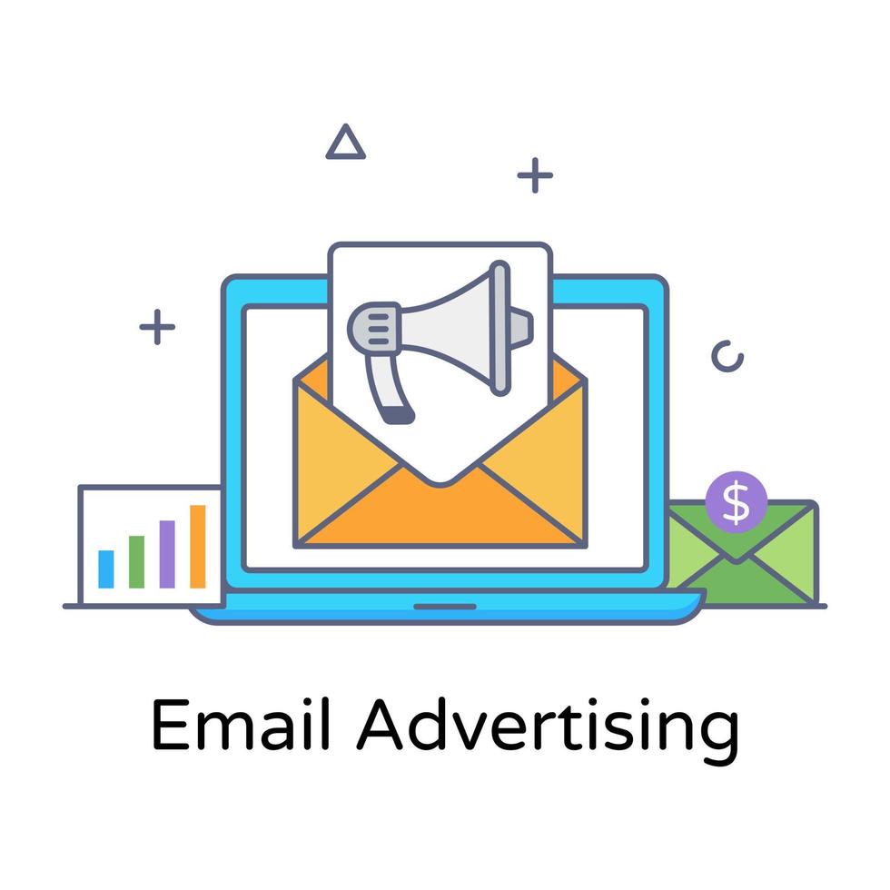 Vektordesign von E-Mail-Werbung, E-Mail-Werbung vektor