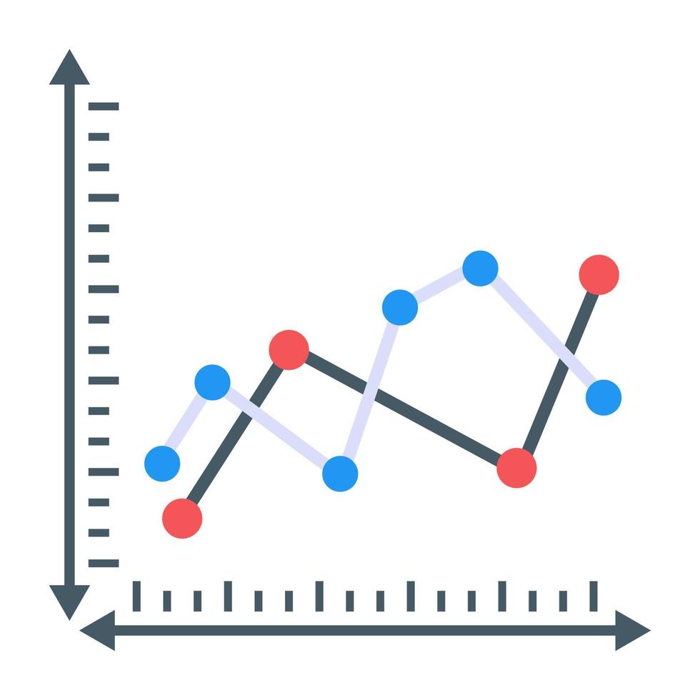 ein flaches Symbol des Liniendiagramms vektor