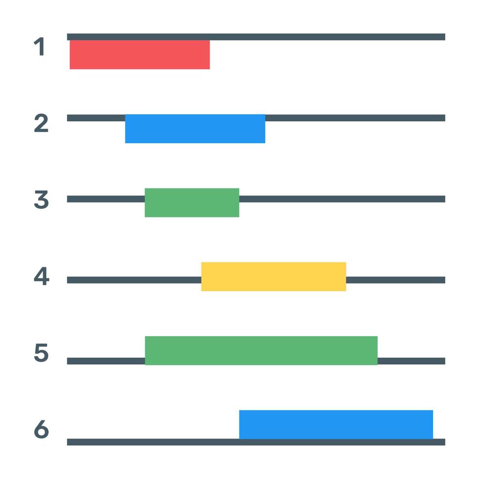 ein perfektes Gantt-Diagramm-Symbol im flachen Design vektor