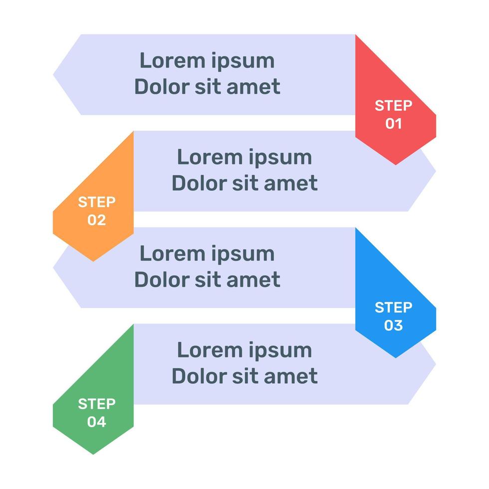Infografik-Symbol für Schrittetiketten im flachen Design vektor
