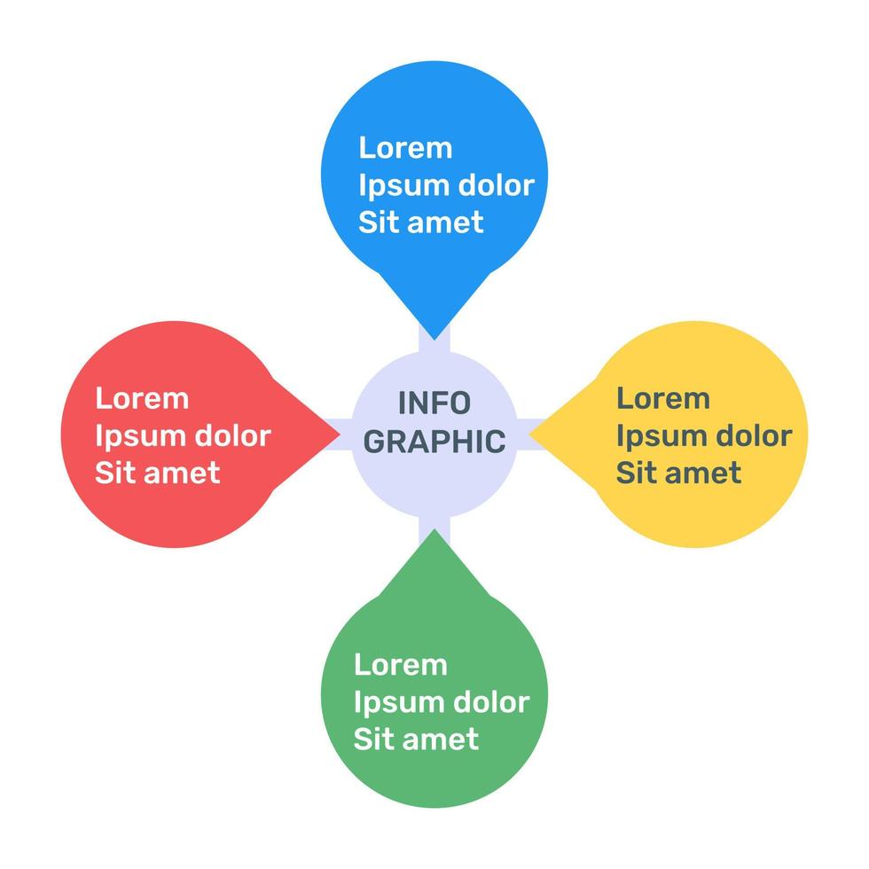 Quadrate Infografik-Vorlagensymbol im flachen Premium-Vektor vektor