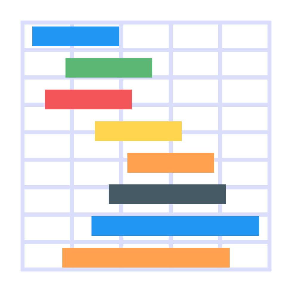 ein perfektes Gantt-Diagramm-Symbol im flachen Design vektor