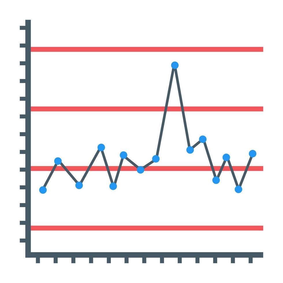 platt ikon för linjediagram, finansrapport koncept vektor