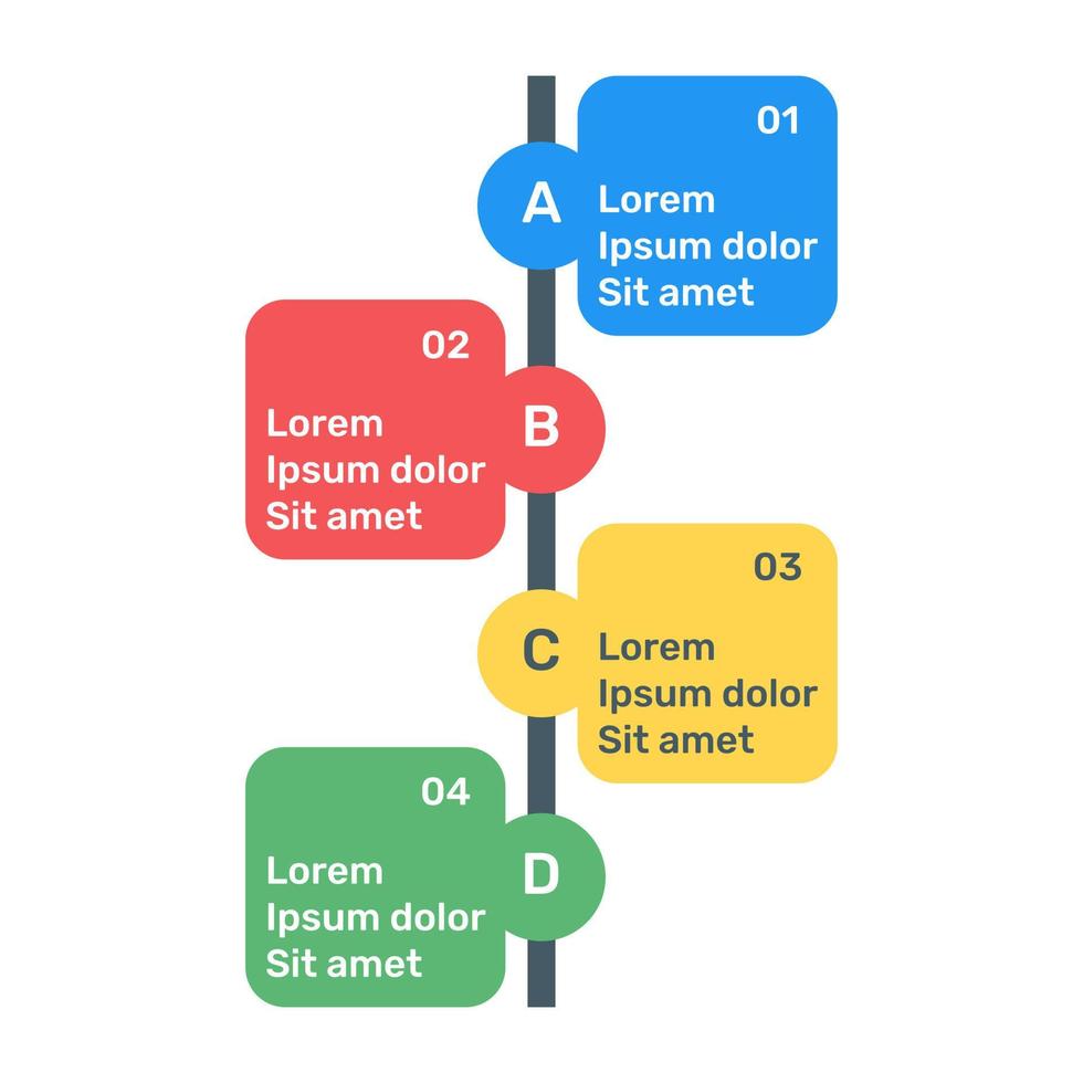 vertikala etiketter diagram i platt ikon vektor