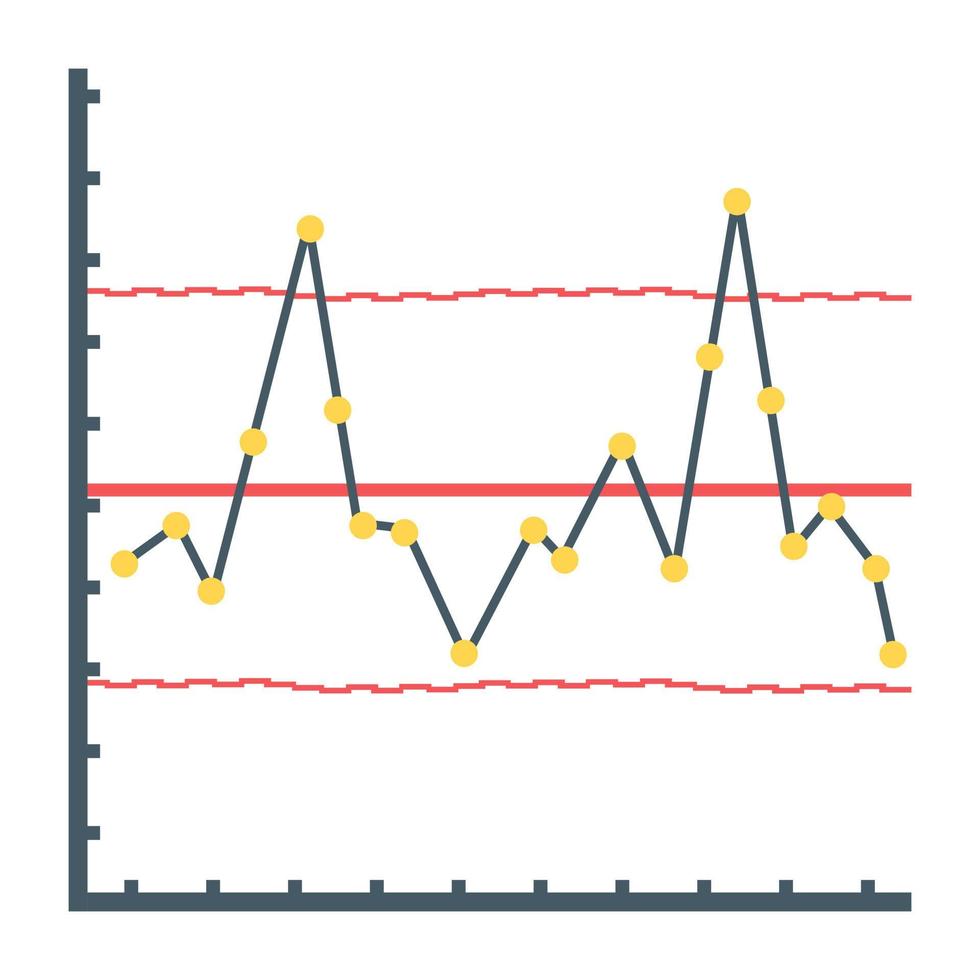 platt ikon för linjediagram, finansrapport koncept vektor