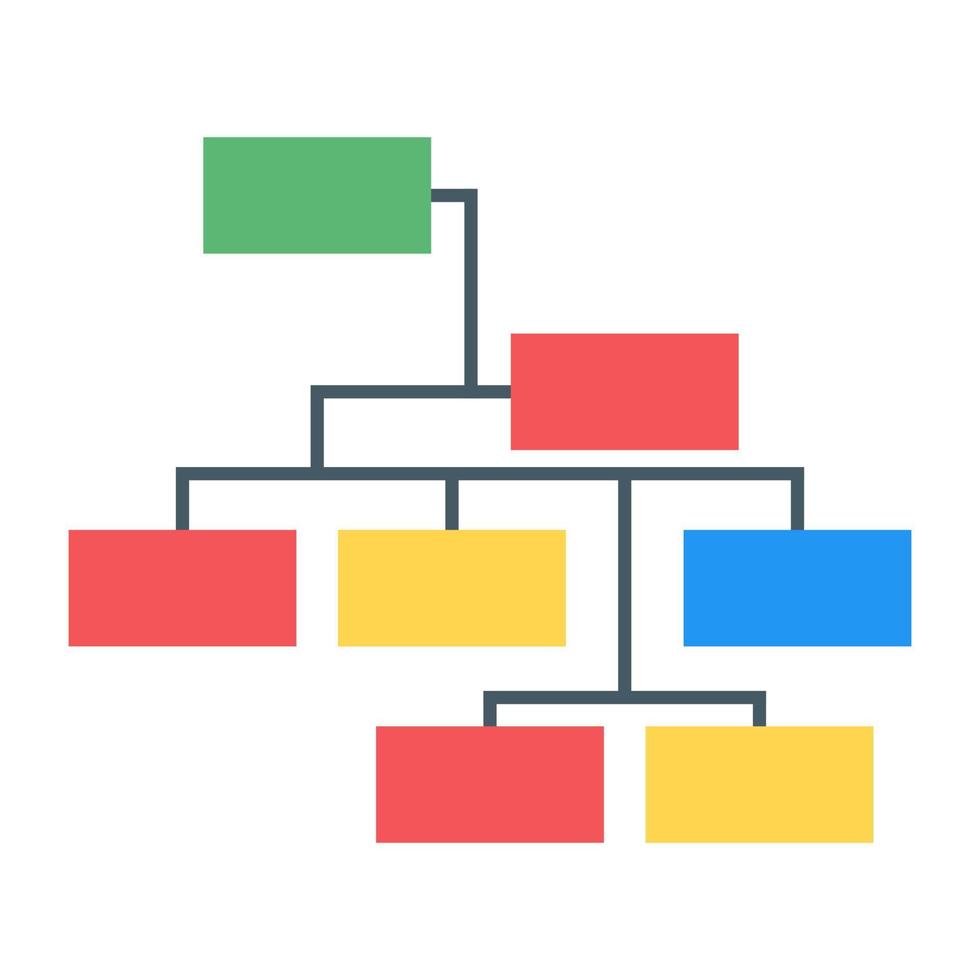 eine moderne Ikone der Workflow-Infografik im flachen Design vektor