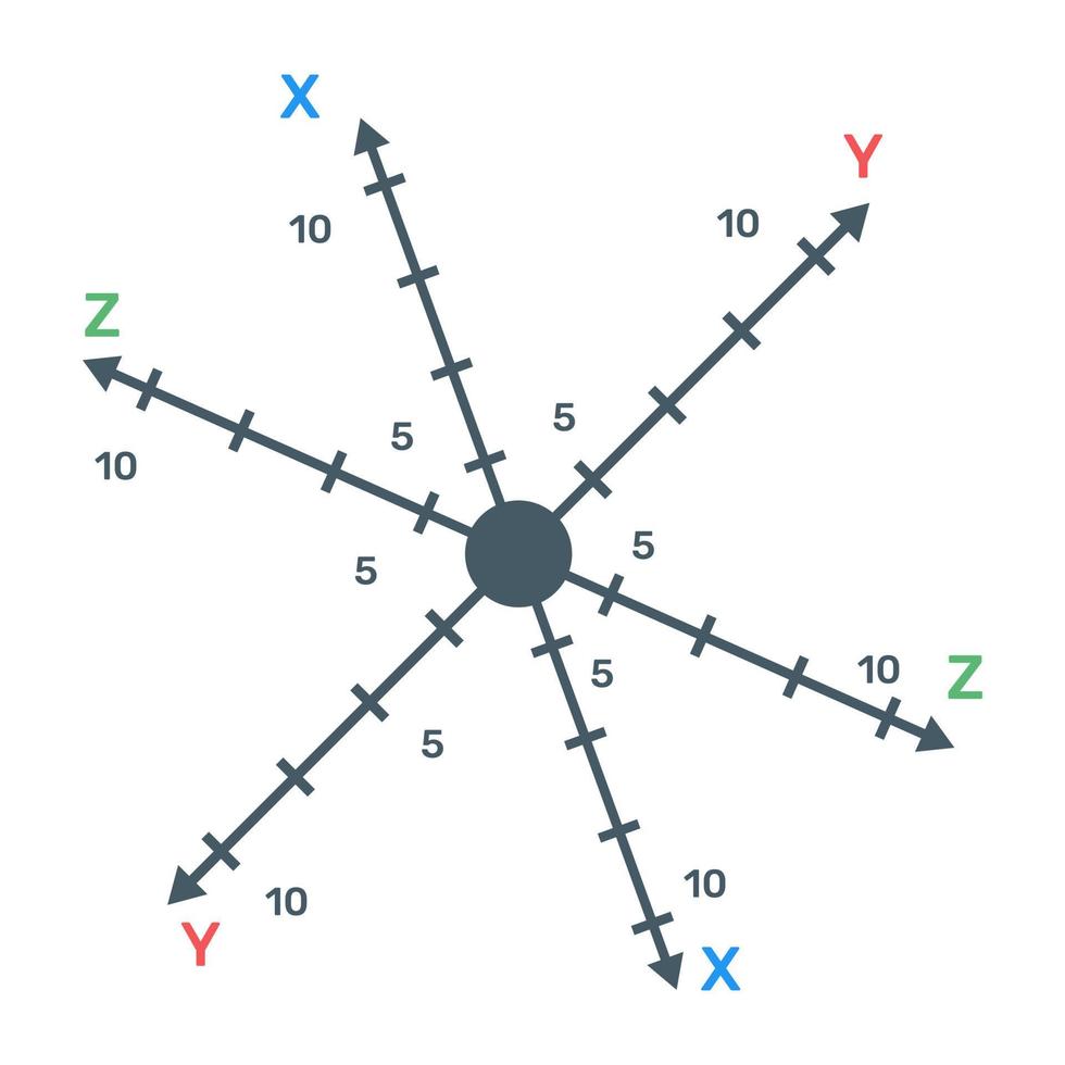 Symbol der kartesischen Analytik in bearbeitbarem Design vektor