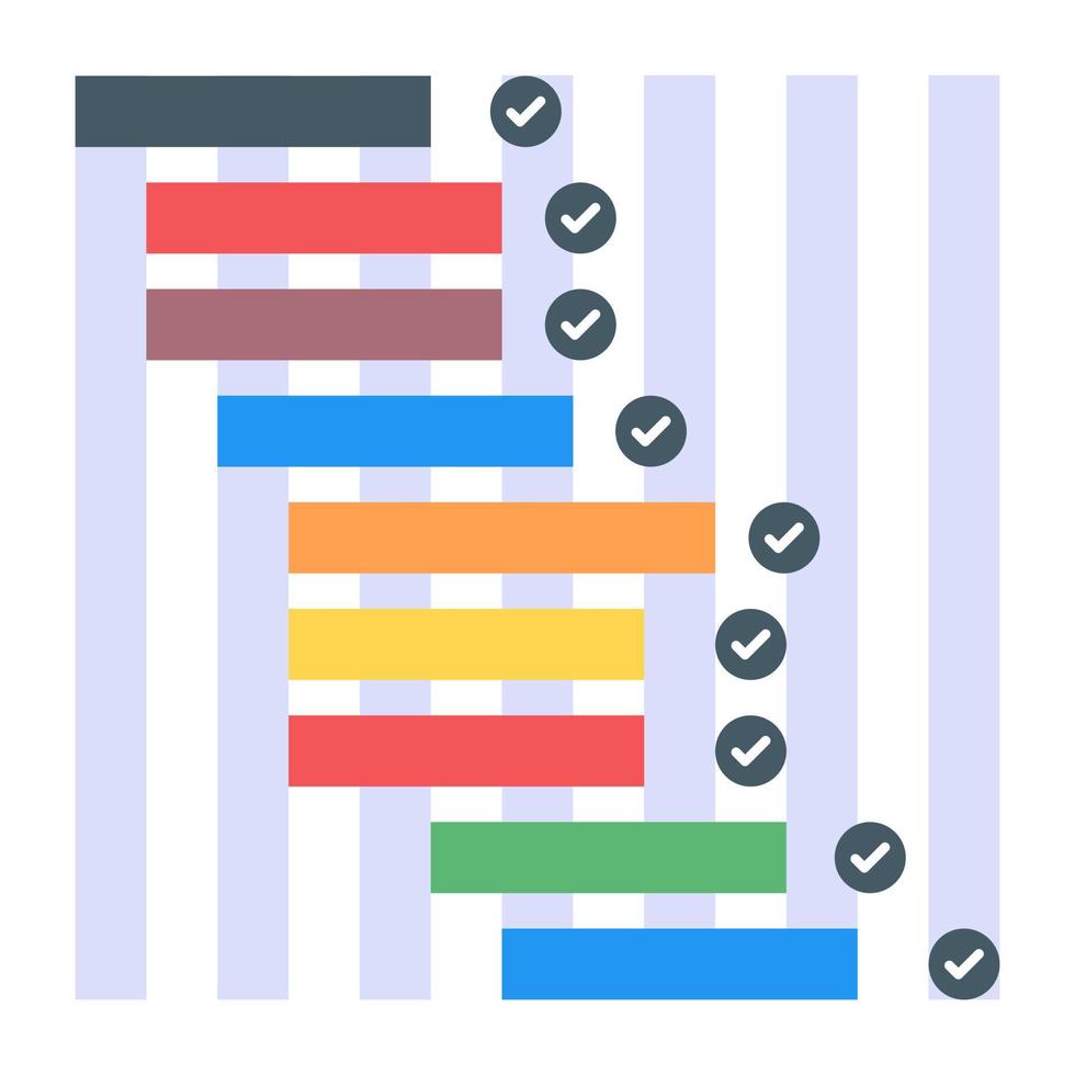 en perfekt gantt-grafikon i platt design vektor