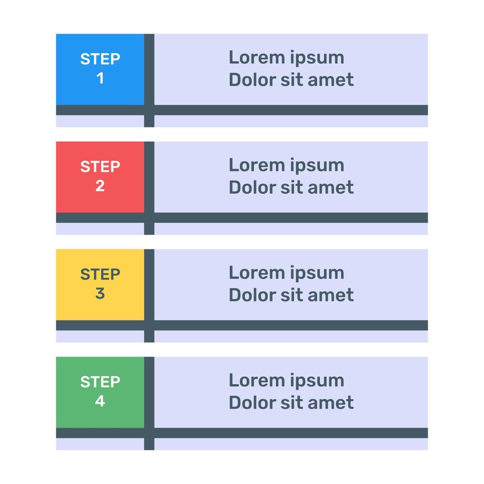 steg etiketter infographic ikon i platt design vektor