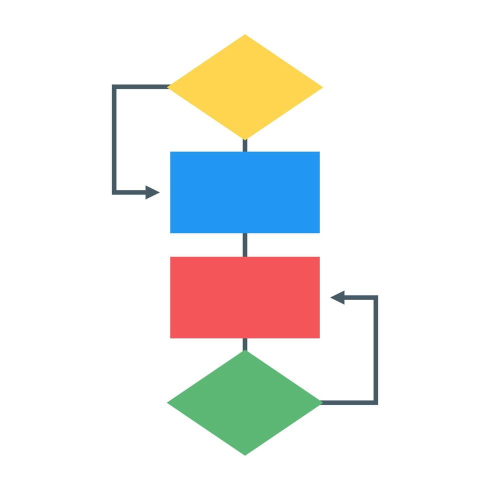 eine moderne Ikone der Flussdiagramm-Infografik im flachen Design vektor