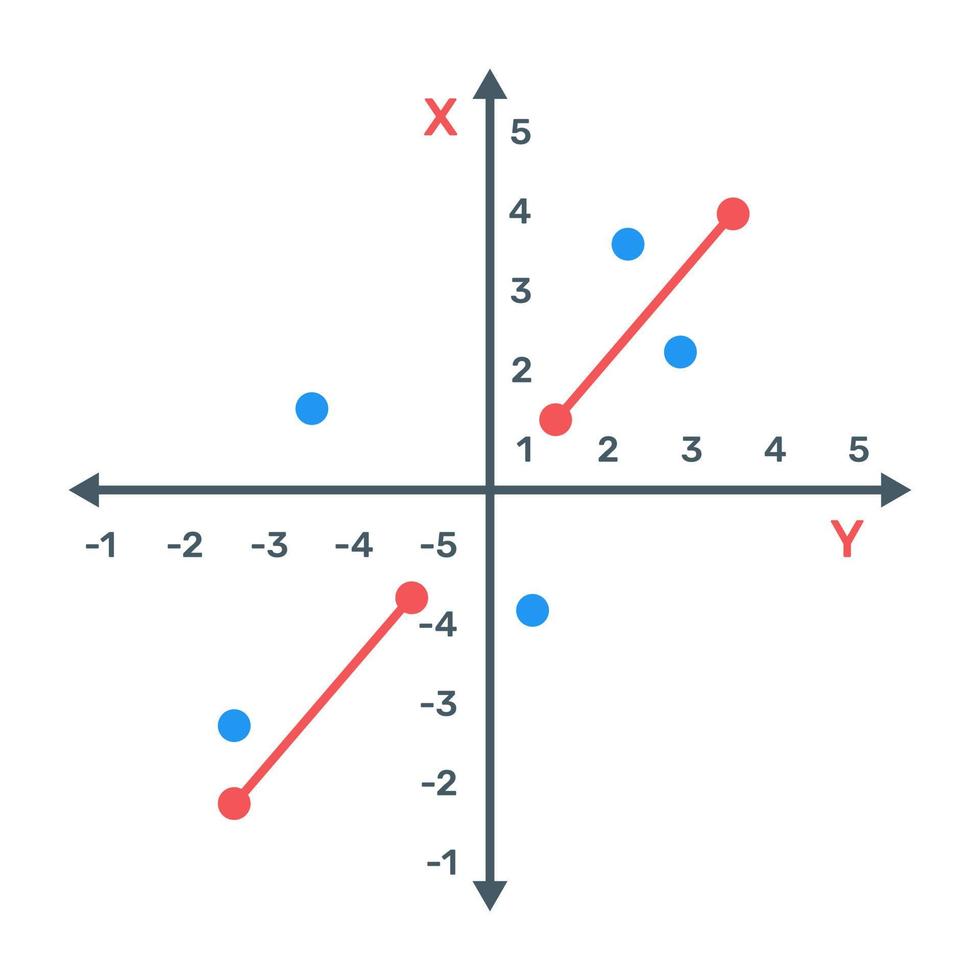 Symbol der kartesischen Analytik in bearbeitbarem Design vektor