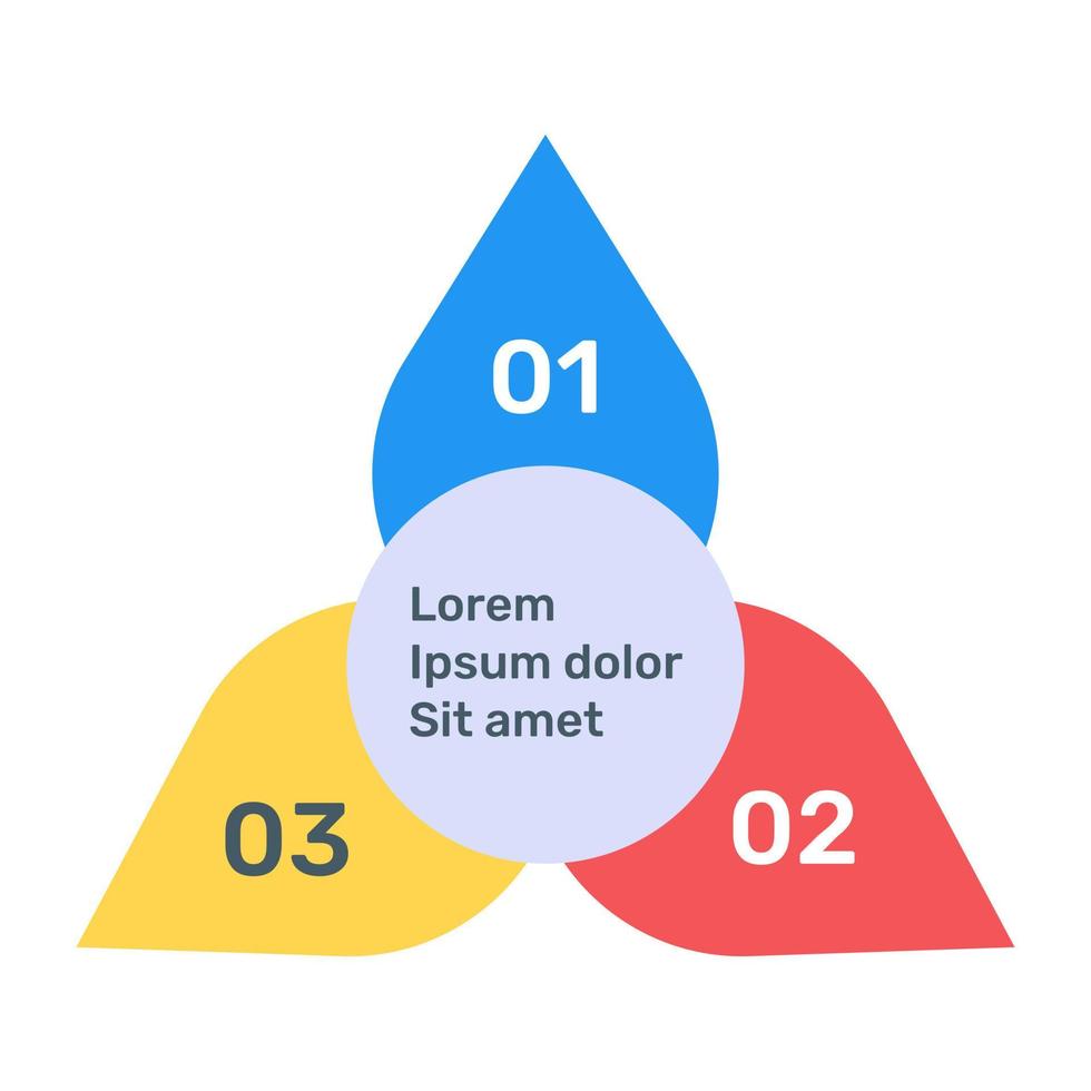 ein trendiges flaches Symbol, das Blütenblattdiagramm bezeichnet vektor