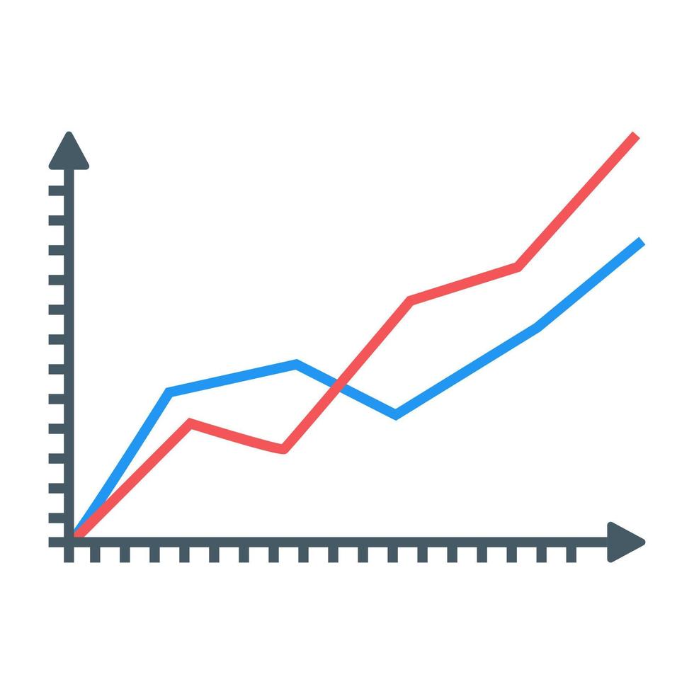 en platt ikon av linjediagram vektor