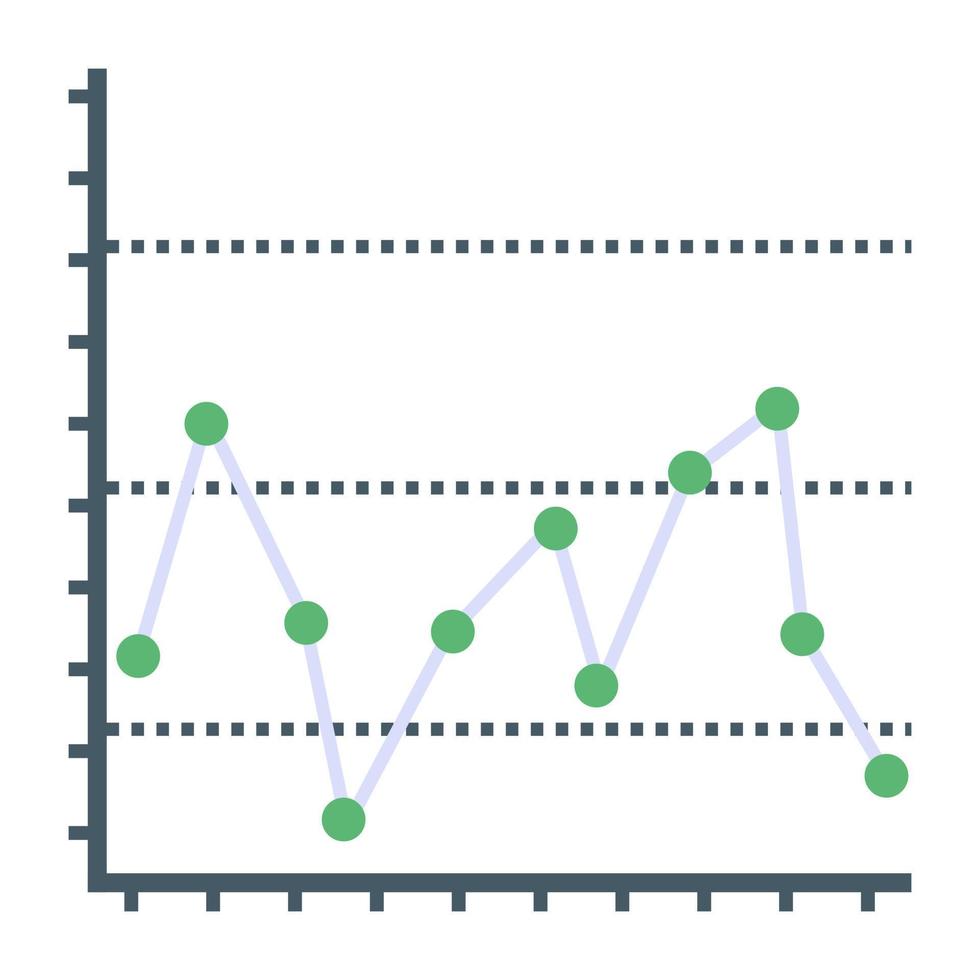 platt ikon för linjediagram, finansrapport koncept vektor
