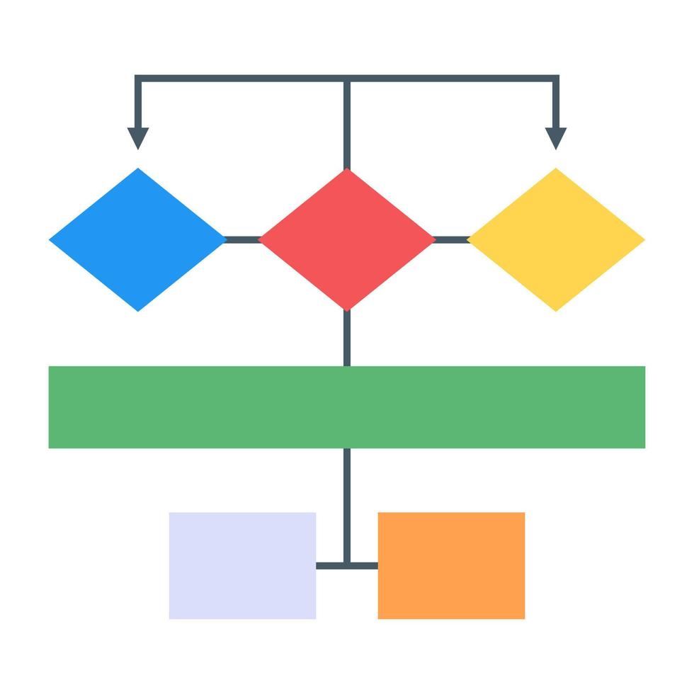 eine moderne Ikone der Flussdiagramm-Infografik im flachen Design vektor