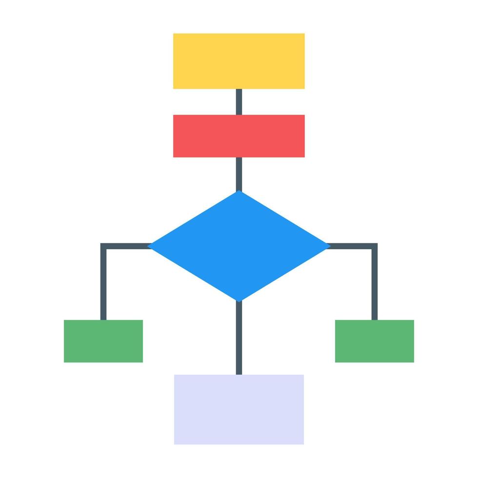 eine moderne Ikone der Flussdiagramm-Infografik im flachen Design vektor