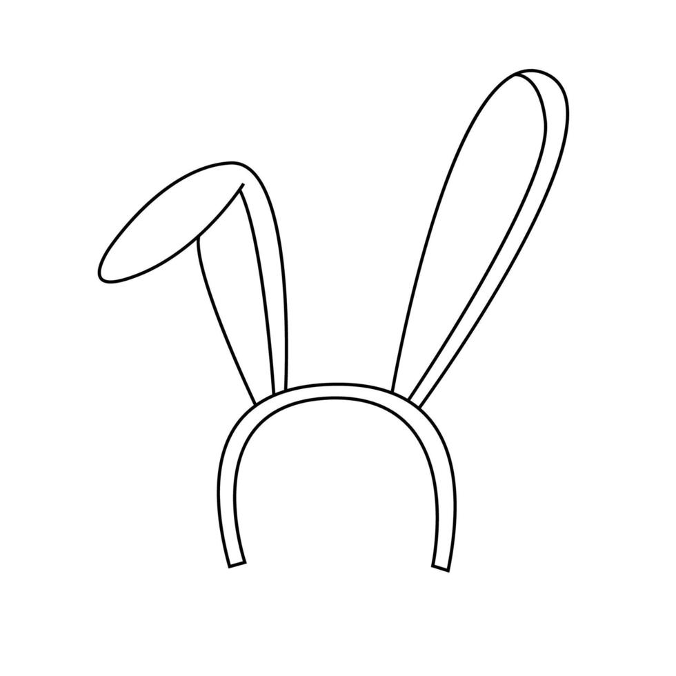bunny söta öron i doodle stil, vektorillustration. kanin djur grafisk skiss, isolerade element på en vit bakgrund. rolig karaktär för tryck och design. påsk semester hand dras från linje vektor