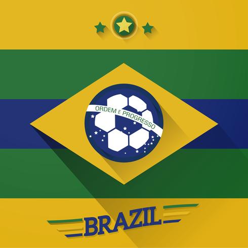 Brasilien fotboll flaggor underteckna vektor