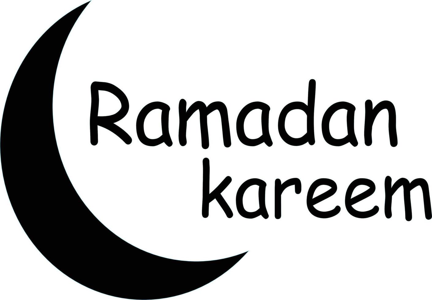 ramadan kareem grußdesign mit mondikone. weißer Hintergrund. schwarze Textur. Vektorvorlage vektor