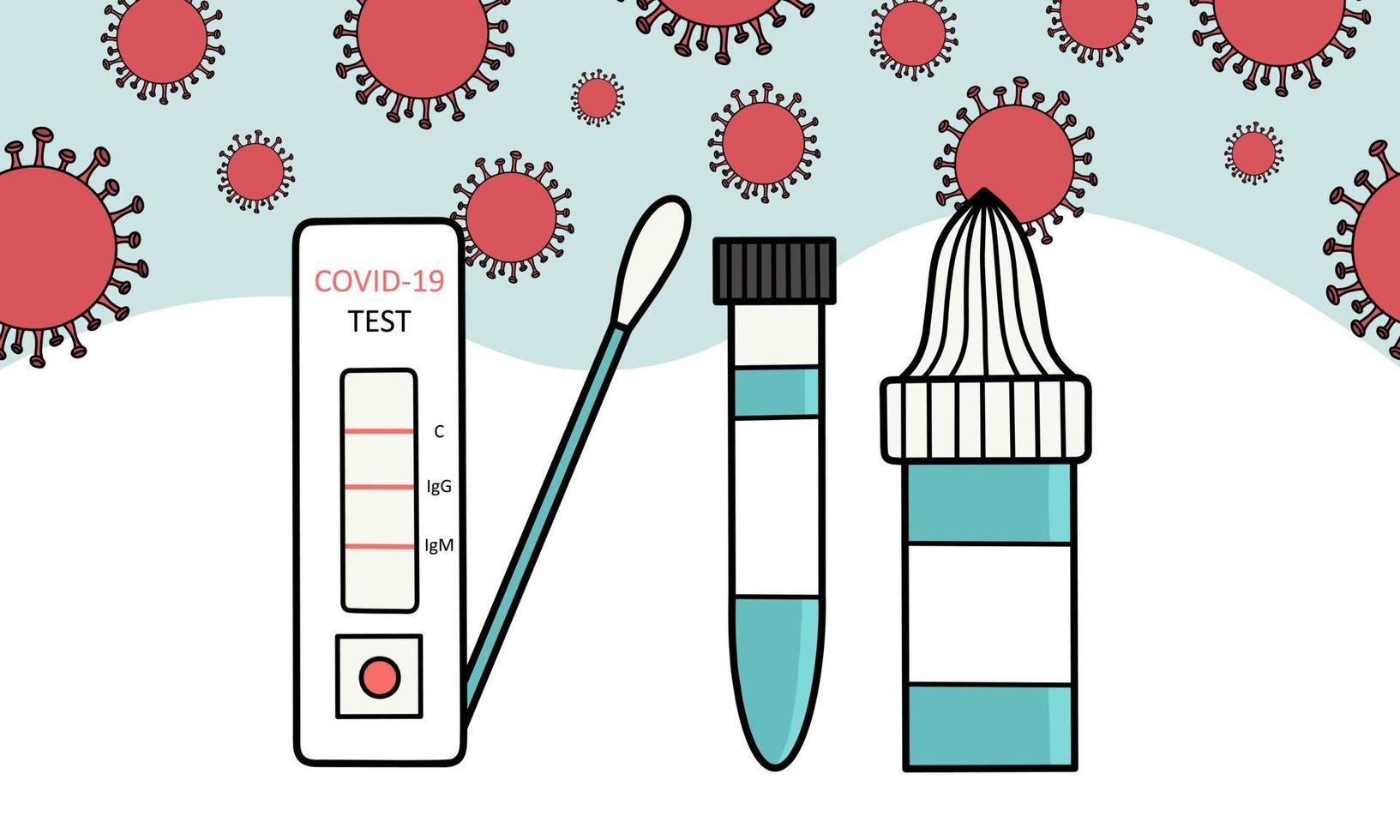 covid-19 snabbt antigen test vektor illustration clipart