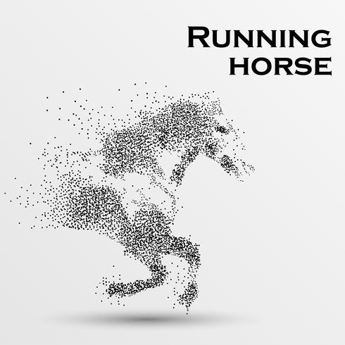 Galloping häst, partiklar, vektor illustration.