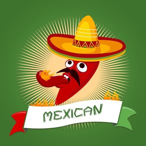 Mexikansk chili tecknad film vektor