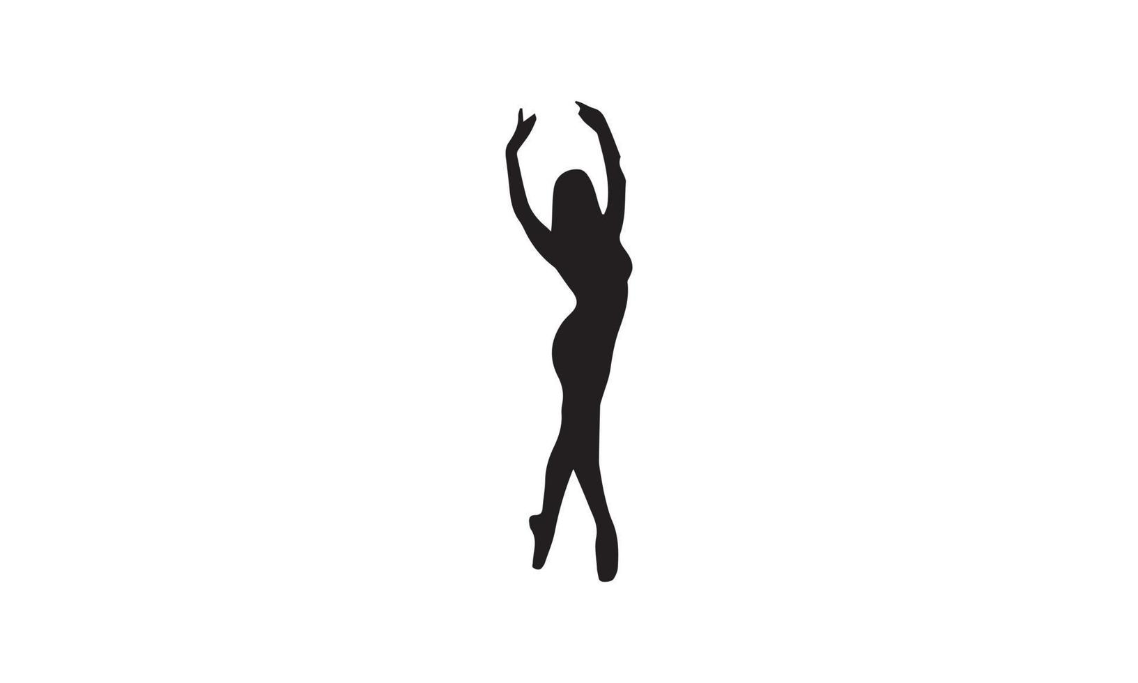 tanzende Frauen-Vektor-Illustration schwarz und weiß vektor