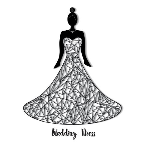 Hochzeitskleid Vorlage vektor