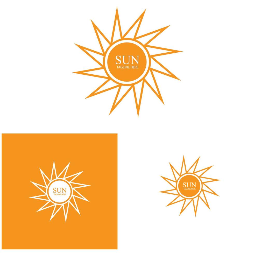 Sonne-Vektor-Illustration-Symbol-Logo-Vorlage vektor