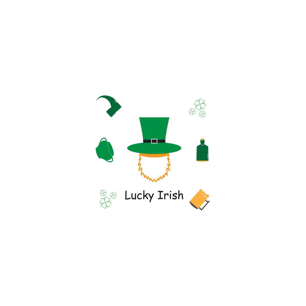 glücklicher st patrick's day vektor runde etikettenvektorillustration