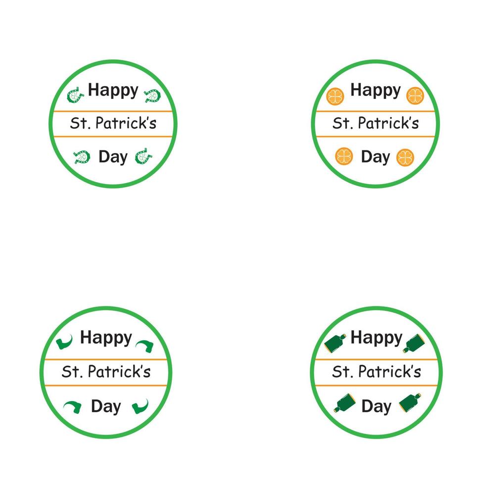 glad st patrick's day vektor rund etikett lager vektorillustration