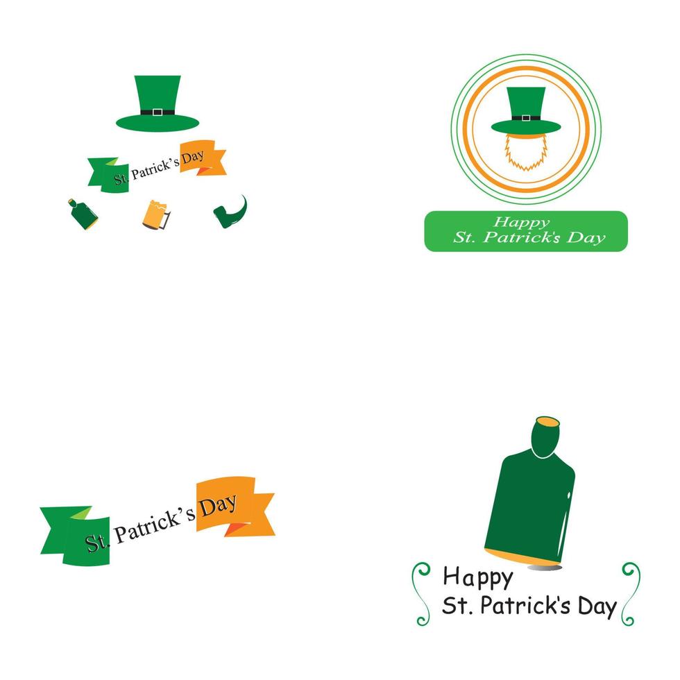 glücklicher st patrick's day vektor runde etikettenvektorillustration