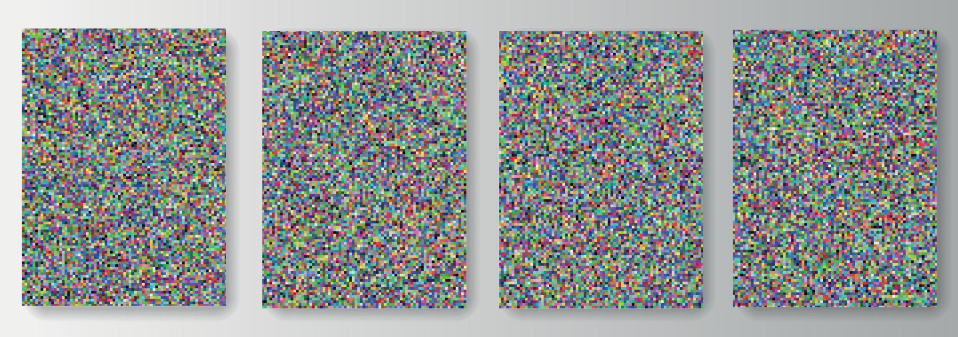 Sammlung von Hintergründen aus bunten Pixelquadraten. nahtloses Muster vektor