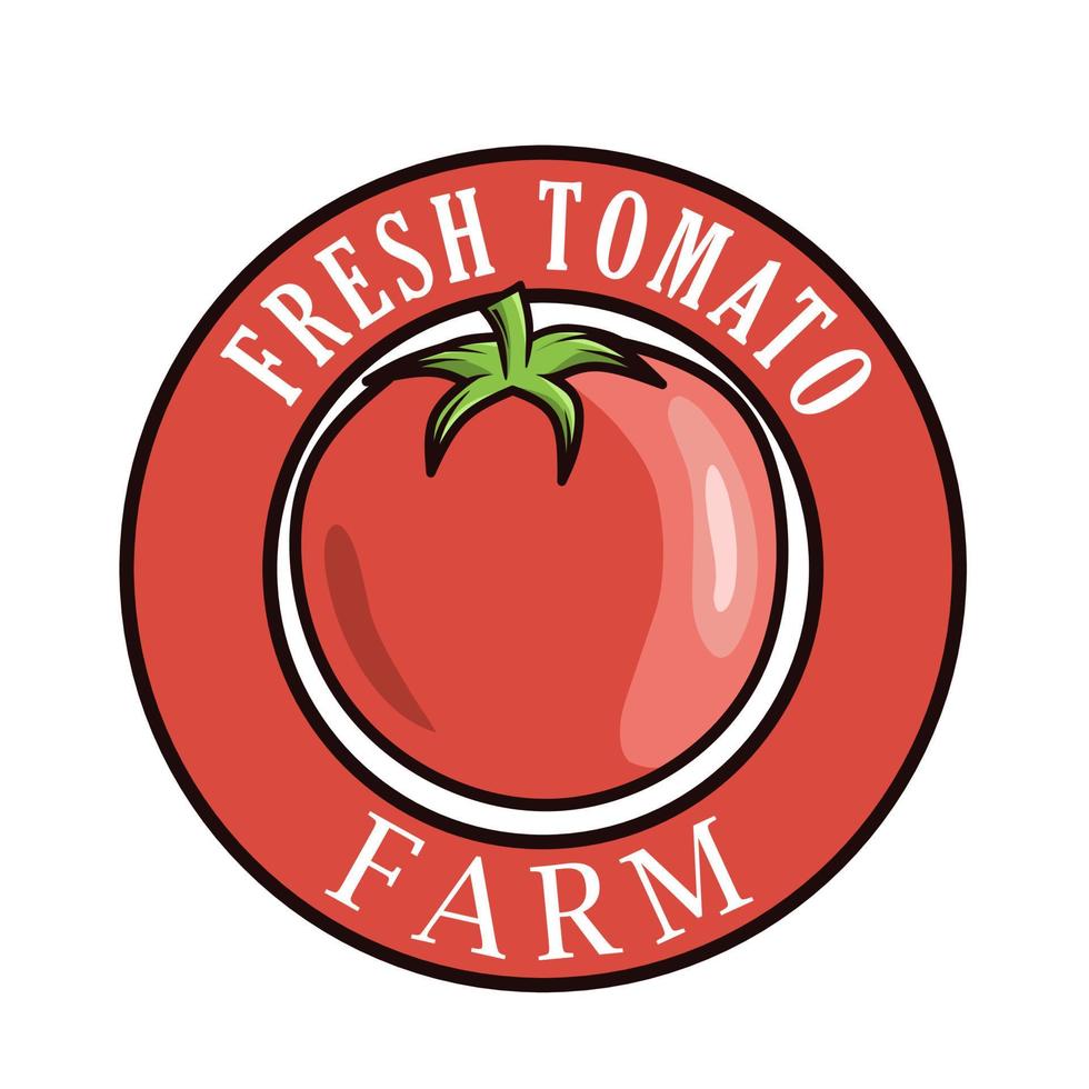 frisches Tomatenfarm-Logo-Design vektor