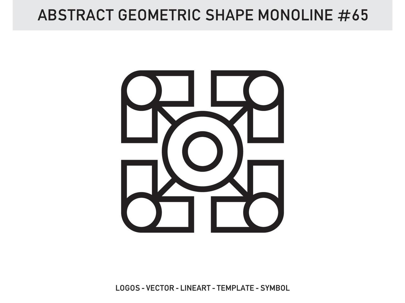 geometrisk monoline lineart linje form abstrakt gratis vektor