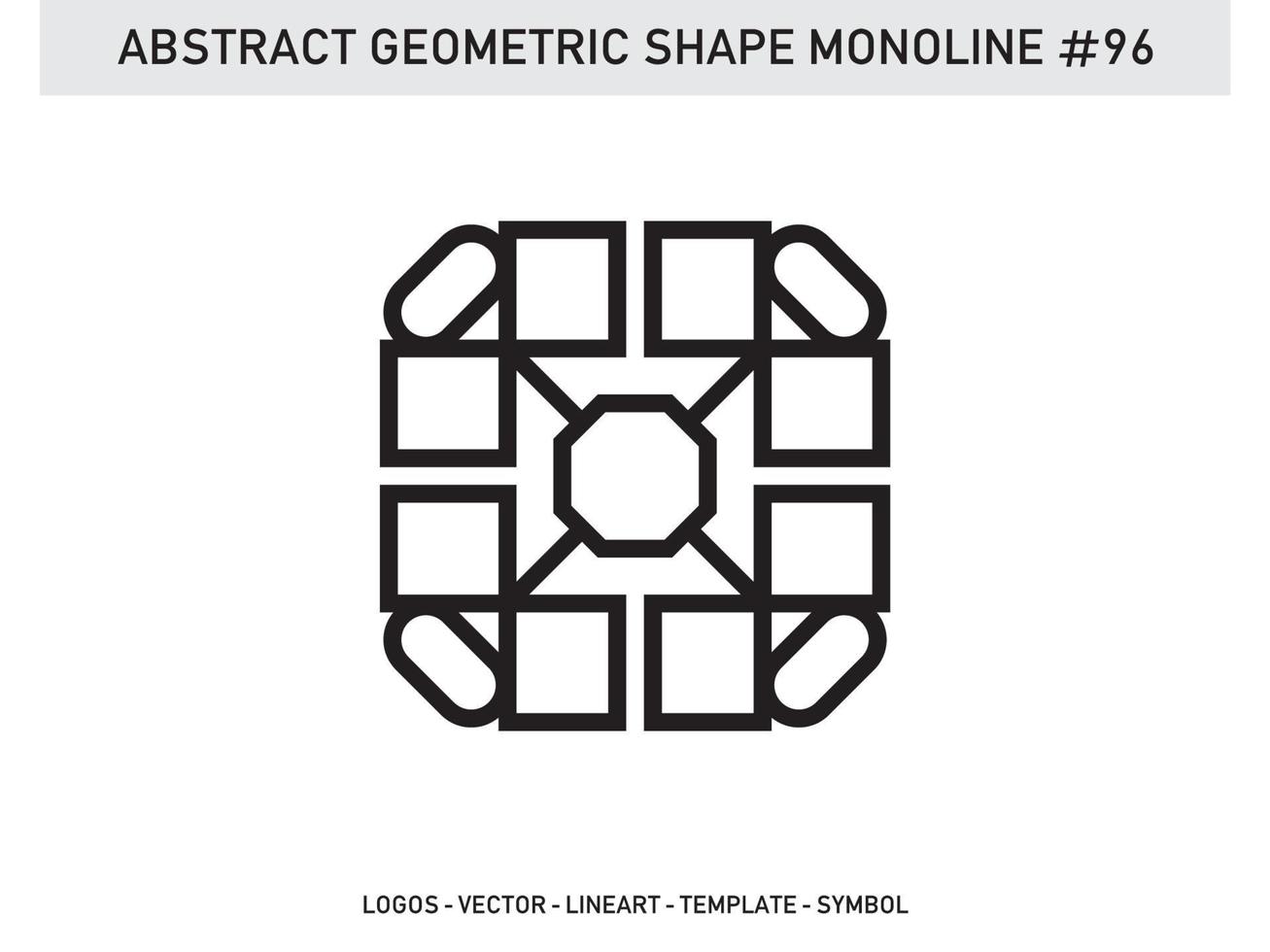 monoline abstrakte geometrische lineart Linienform freies Vektordesign vektor