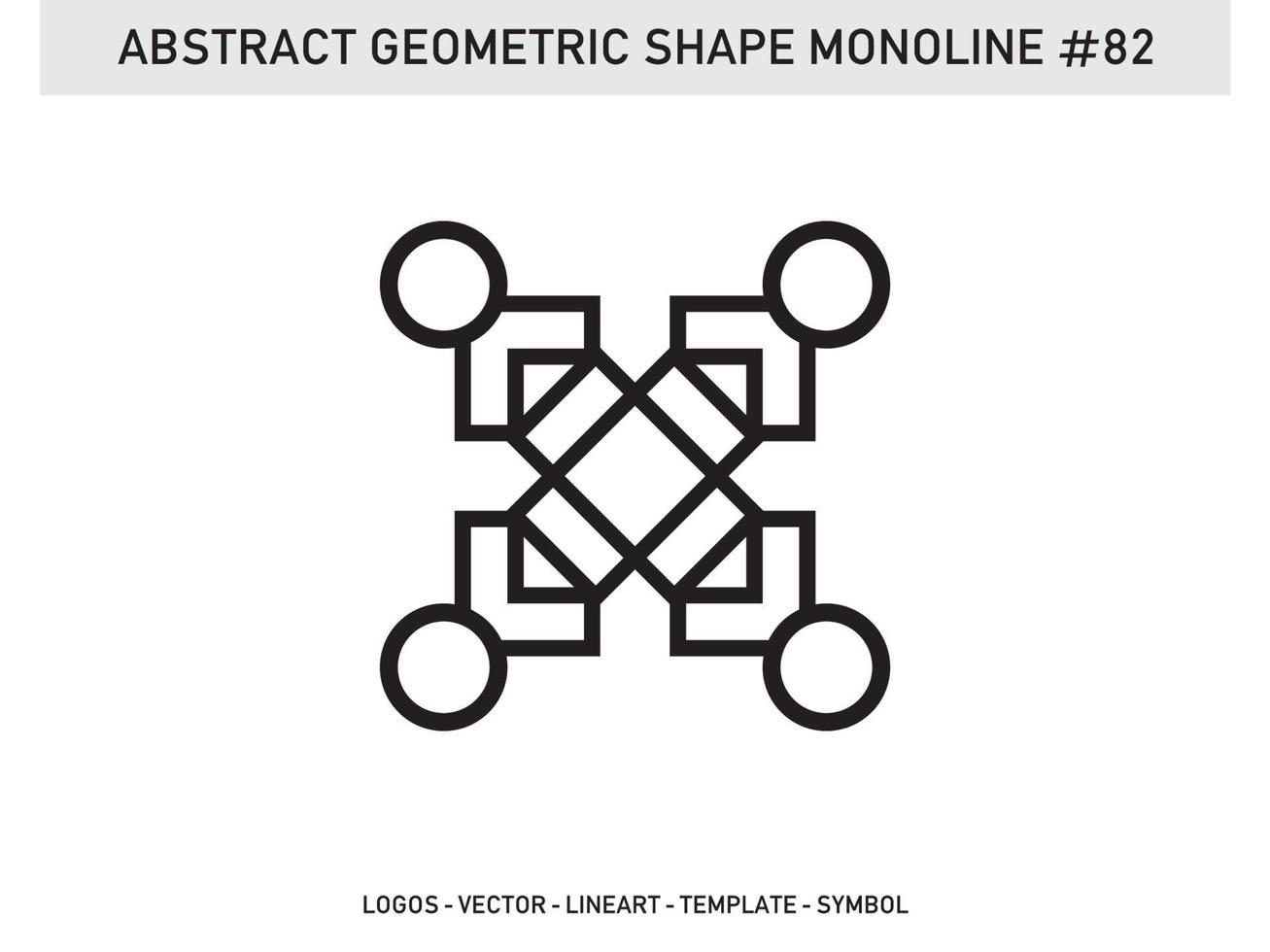 Ornament geometrische monoline Form abstrakte Linie freier Vektor