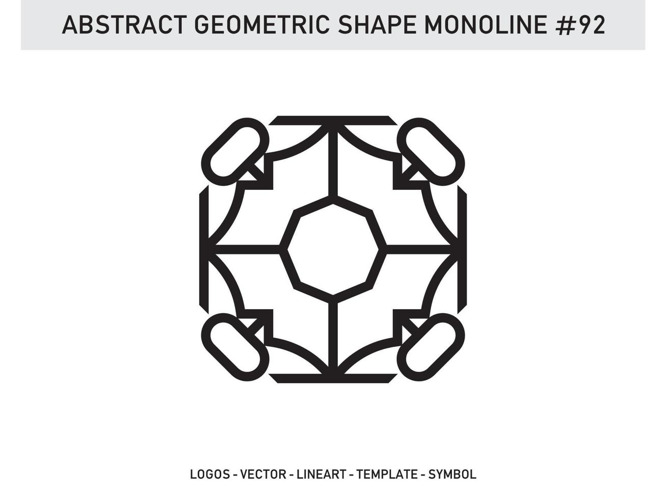 geometrisk lineart linje form monoline abstrakt vektor design gratis