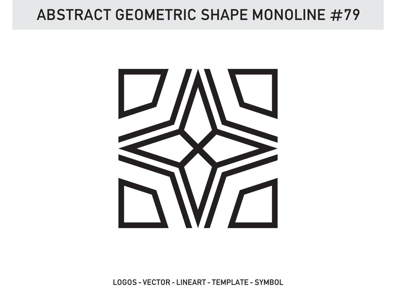 abstrakter geometrischer Monoline Lineart Linienform freier Vektor