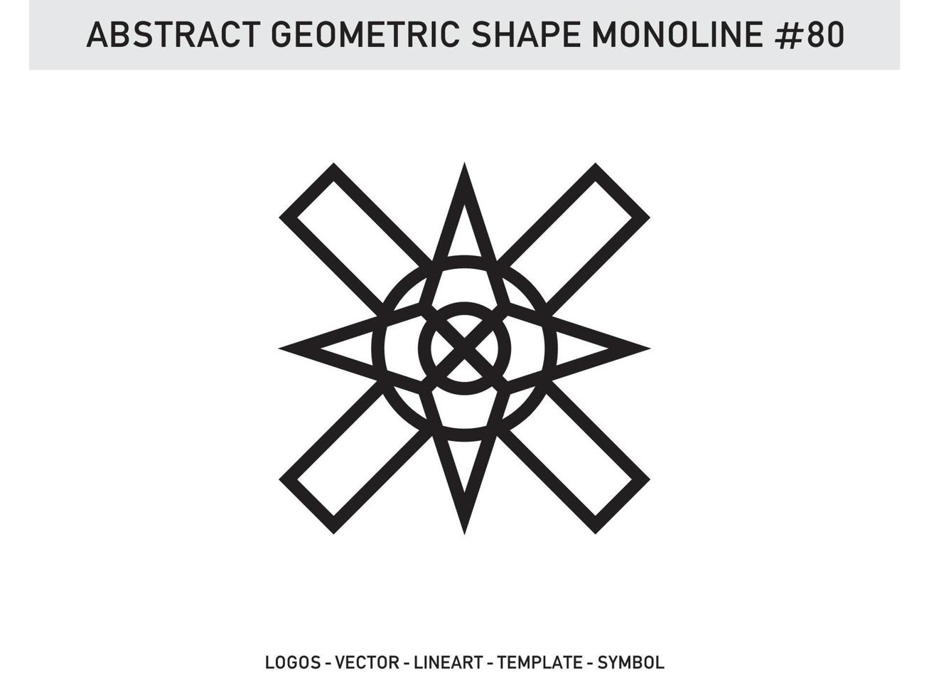 abstrakter geometrischer Monoline Lineart Linienform freier Vektor