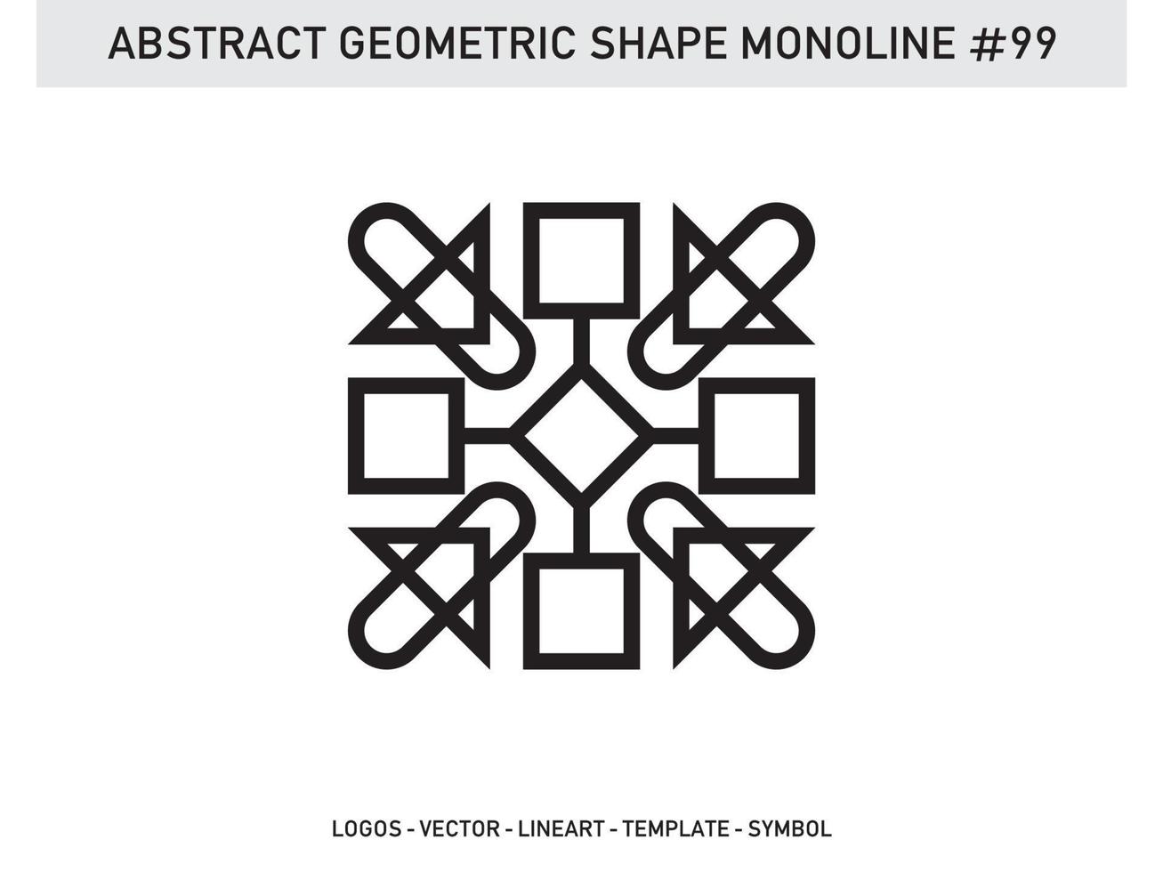 monoline abstrakte geometrische lineart Linienform freies Vektordesign vektor