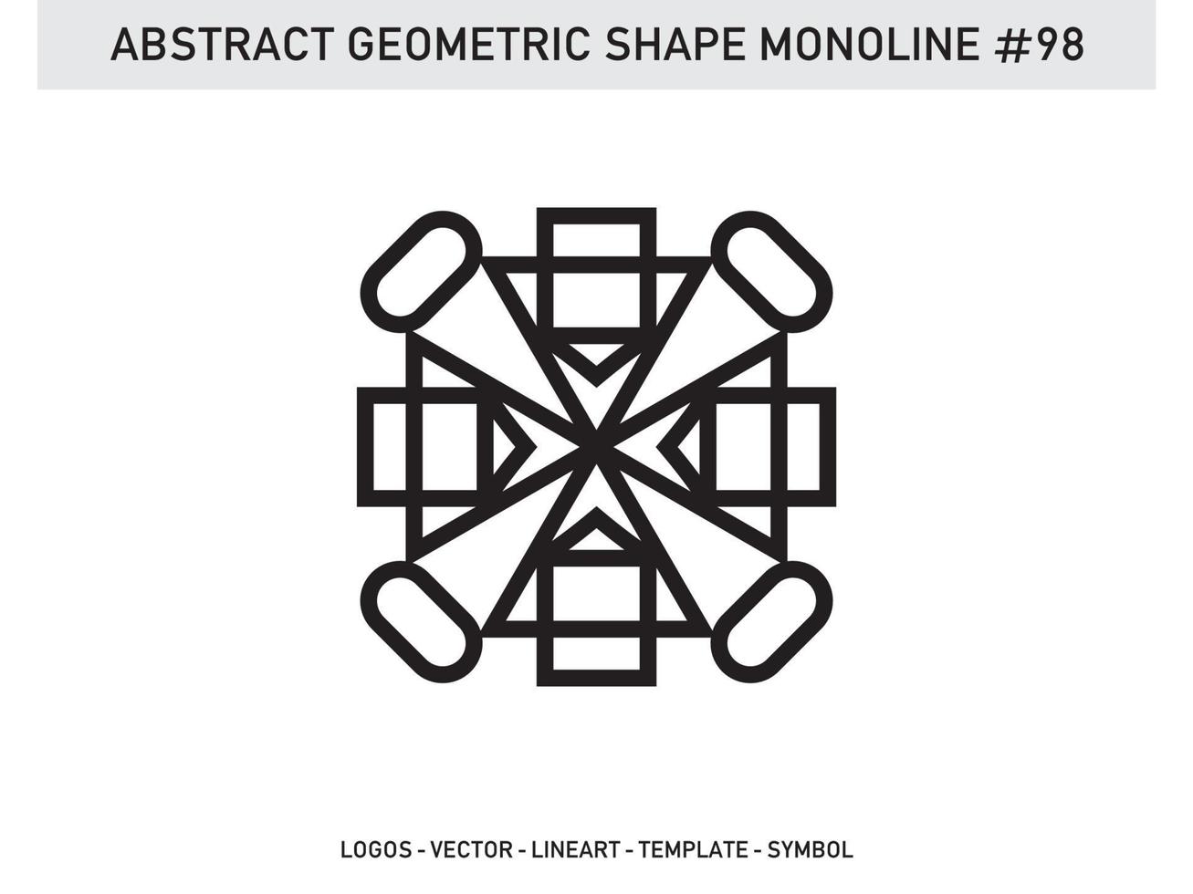 monoline abstrakt geometrisk lineart linje form gratis vektor design