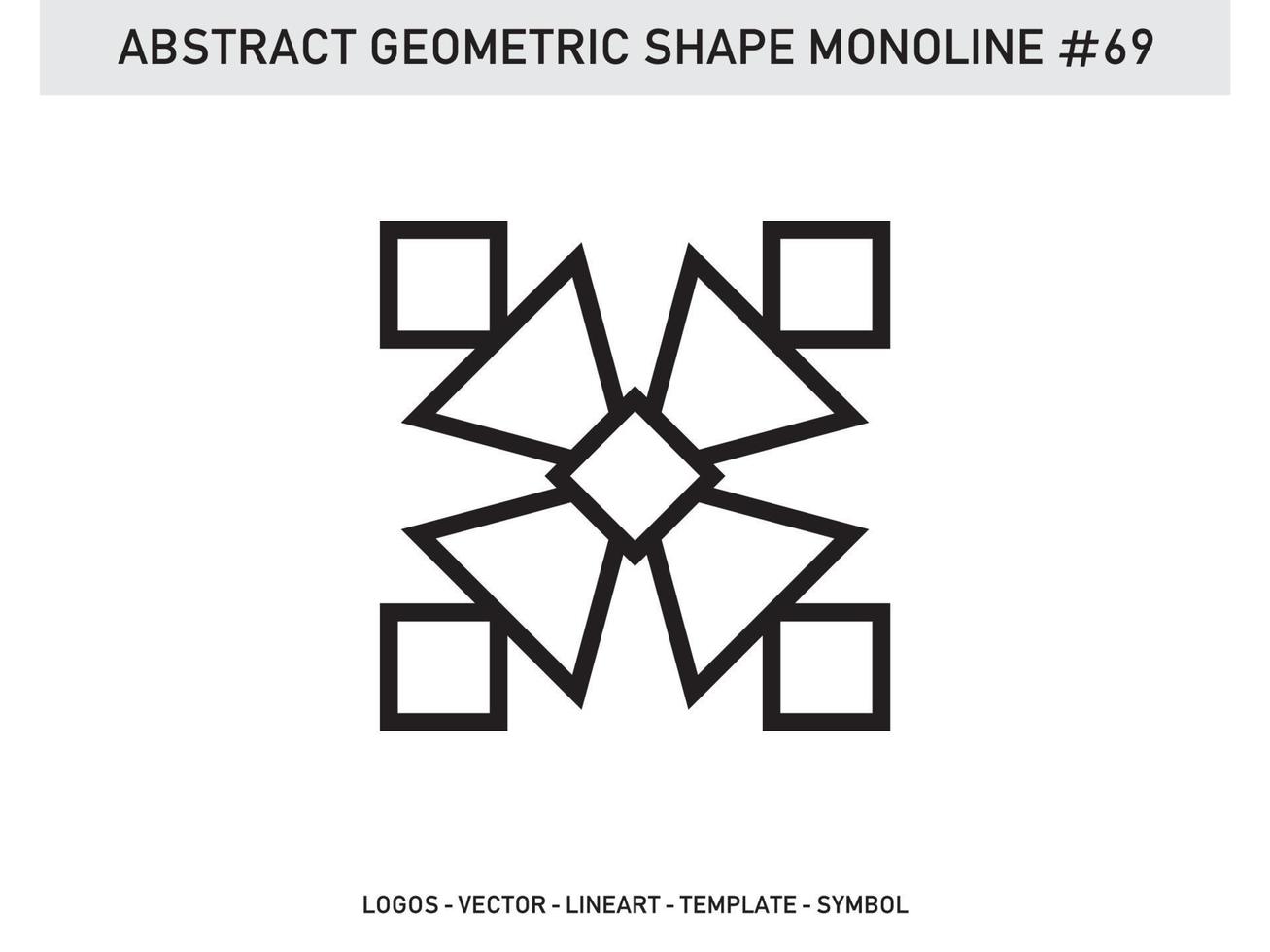 abstrakter geometrischer Monoline Lineart Linienform freier Vektor