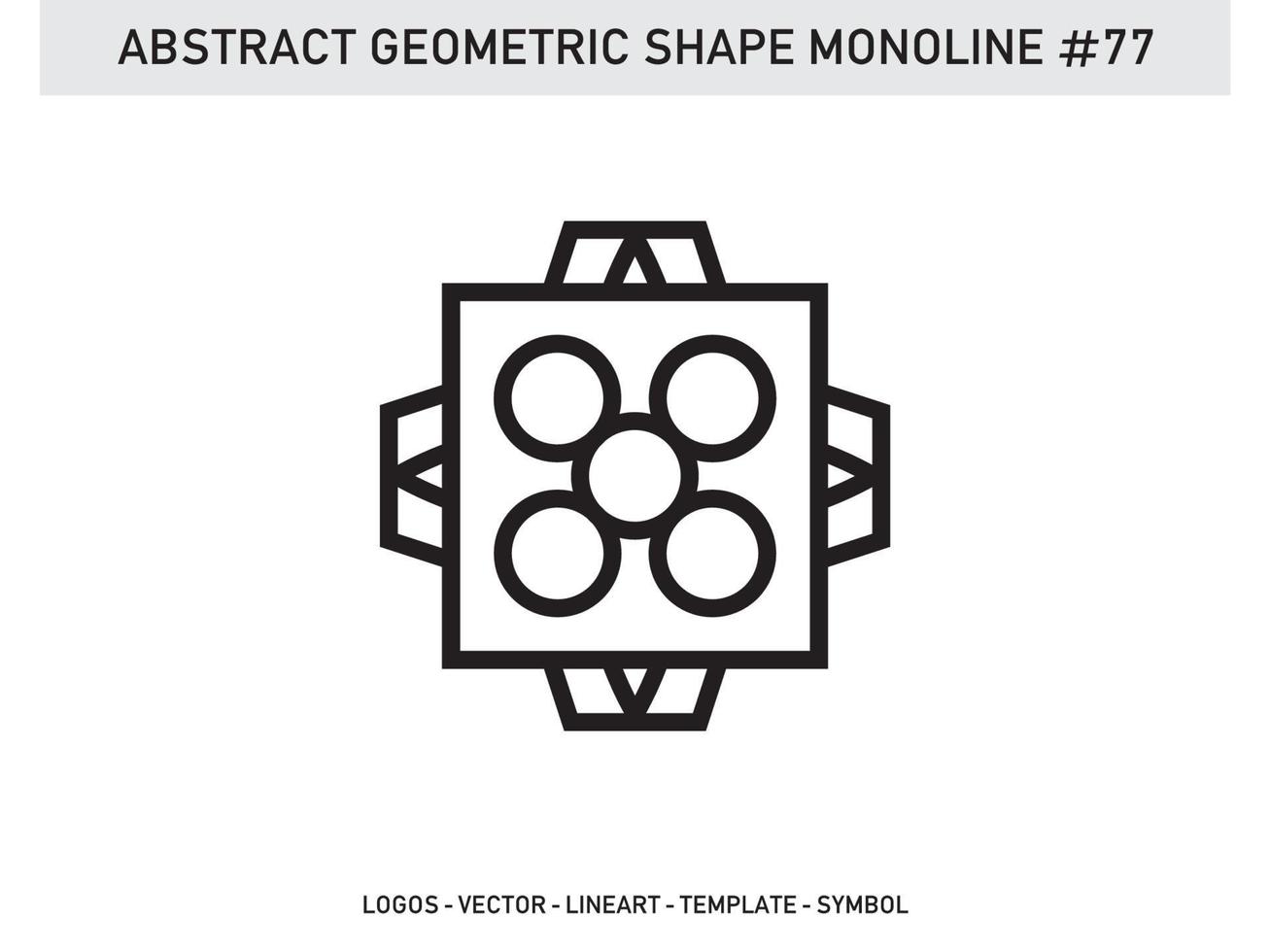 abstrakt geometrisk monoline lineart linje form gratis vektor