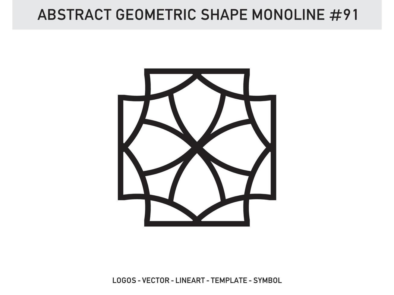geometrische Lineart Linienform monoline abstraktes Vektordesign kostenlos vektor