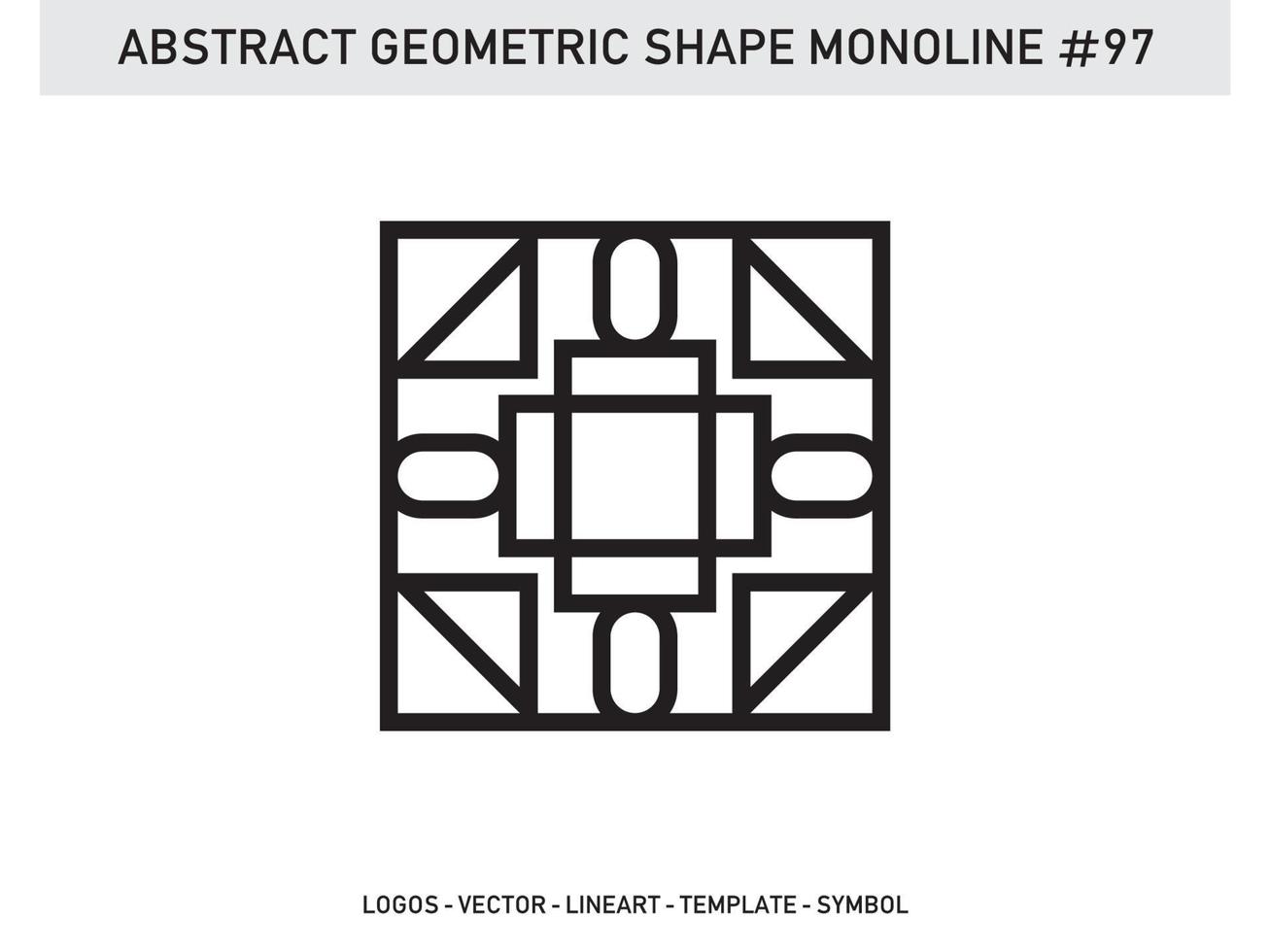 monoline abstrakte geometrische lineart Linienform freies Vektordesign vektor