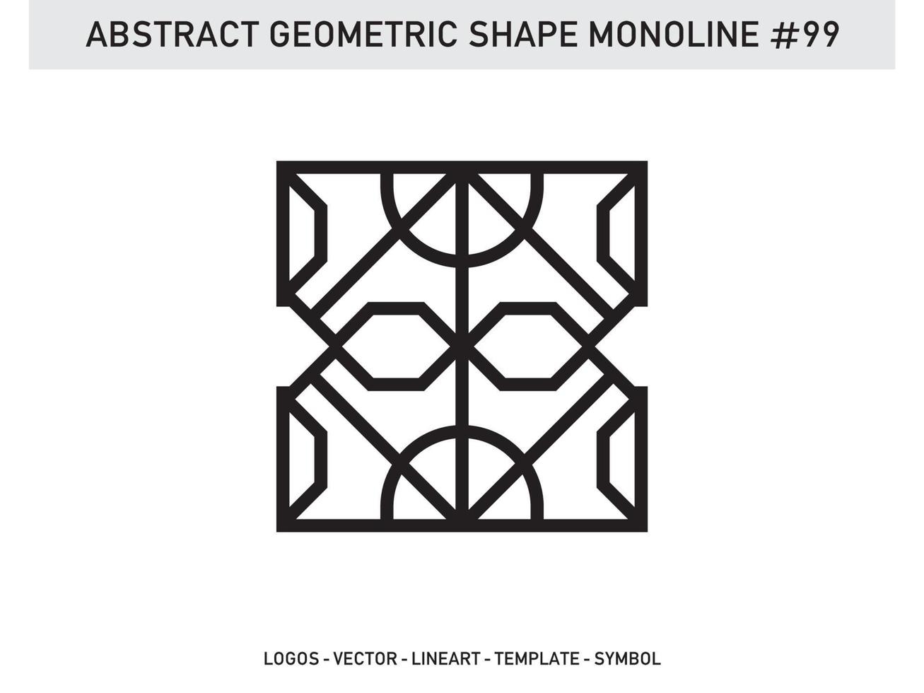 monoline abstrakt geometrisk lineart linje form gratis vektor design