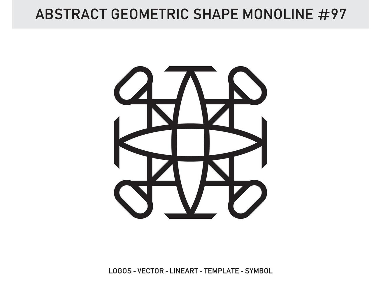 monoline abstrakt geometrisk lineart linje form gratis vektor design